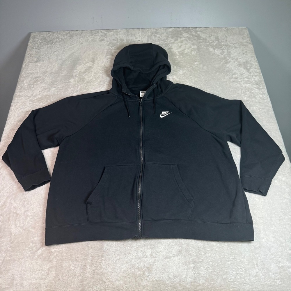 Nike Mens 2X Black Full Zip Hoodie Long Sleeve Sweatshirt